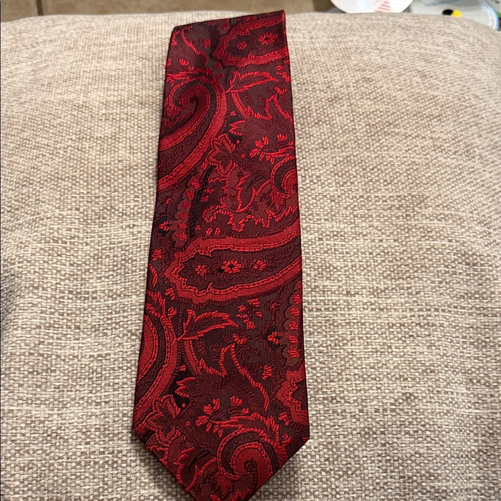 Dion Elegant Red Paisley Necktie